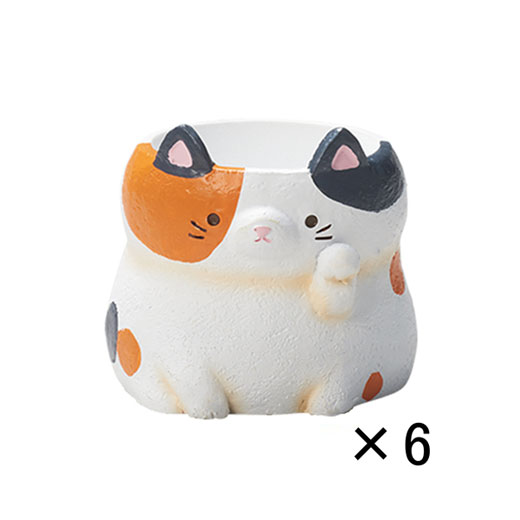 花材 GHリトルレジンポット・まねきねこミケ(5473)6個入