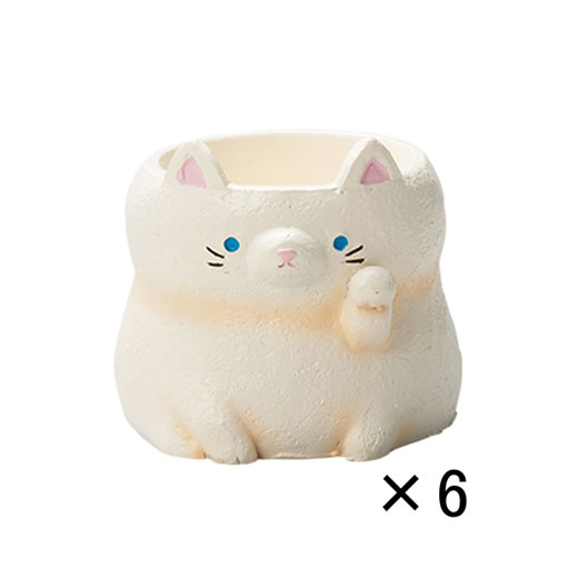 花材 GHリトルレジンポット・まねきねこシロ(5474)6個入