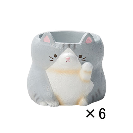 花材 GHリトルレジンポット・まねきねこアメショ(5477)6個入